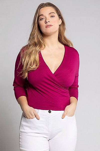 Ulla Popken T-Shirt Bolero kurze Jacke Jersey 3/4-Arm Saumknoten günstig online kaufen