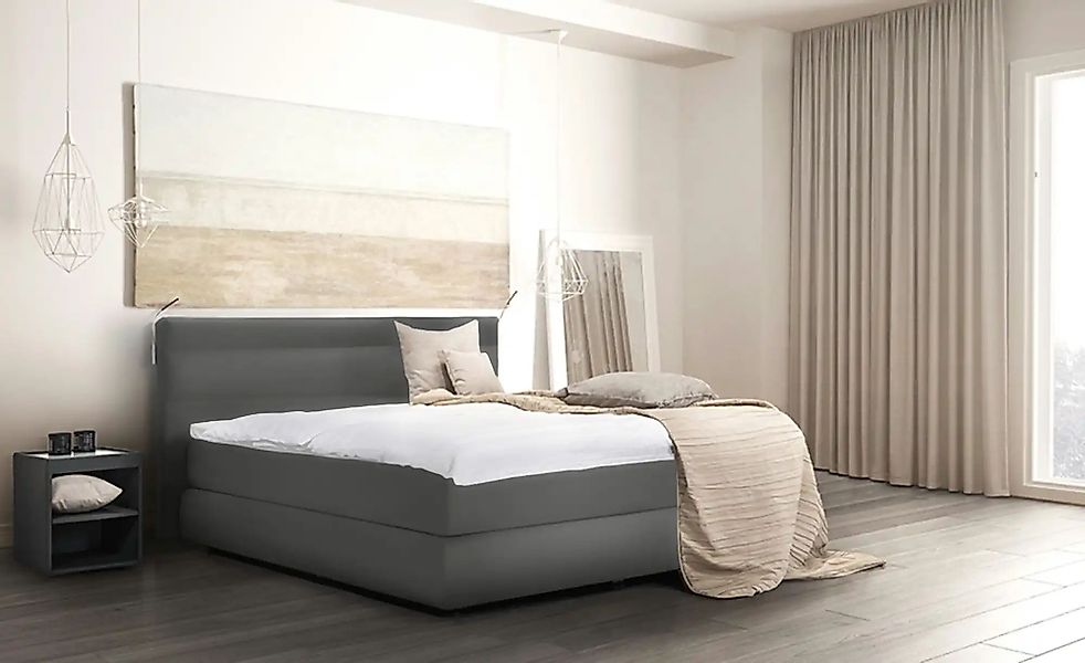 Wohnwert Boxspringbett  Dormian Bolge Low ¦ grau ¦ Maße (cm): B: 200 H: 102 günstig online kaufen