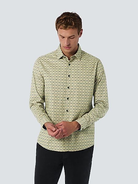 NO EXCESS Langarmhemd "No Excess Stilvolles Hemd mit Allover-Muster" günstig online kaufen