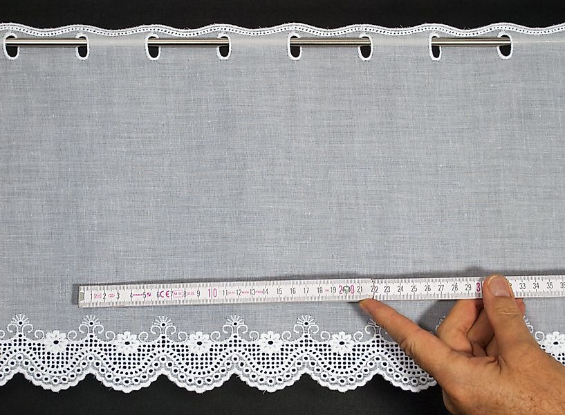 Gardinen Kranzusch Scheibengardine Blumen Abschluss (1 günstig online kaufen