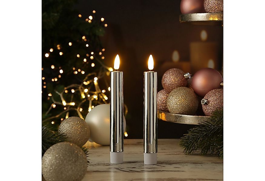 MARELIDA LED-Kerze LED Stabkerzen Dinnerkerzen Tafelkerzen Spitzkerzen H: 1 günstig online kaufen