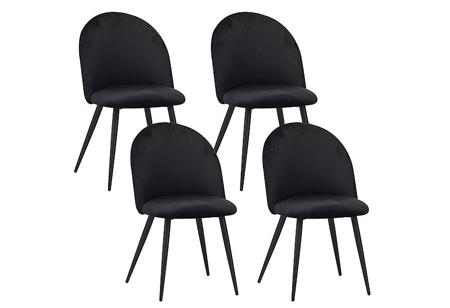 Albatros International Esszimmerstuhl Esszimmerstuhl CAPO Samt 4er Set Schw günstig online kaufen