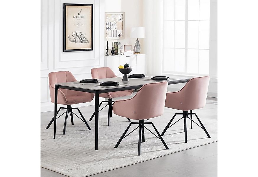 Woltu Polsterstuhl (6 St), drehbar Esszimmerstuhl mit Armlehnen Rückenlehne günstig online kaufen