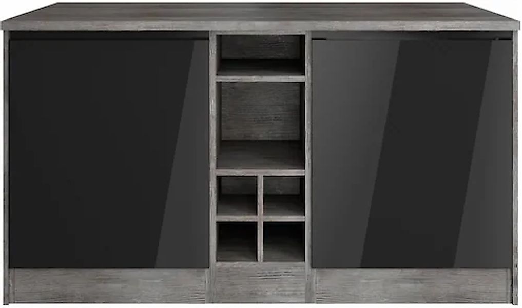 KOCHSTATION Kücheninsel »KS-Virginia« Breite 153 cm, MDF-Fronten, Flaschenr günstig online kaufen