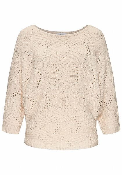 LASCANA Fledermauspullover, mit aufwendigem Strickmuster günstig online kaufen