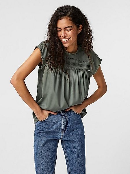 Vero Moda Kurzarmbluse VMDEBBIE PLEAT S/L TOP GA NOOS Viskose, regular fit günstig online kaufen