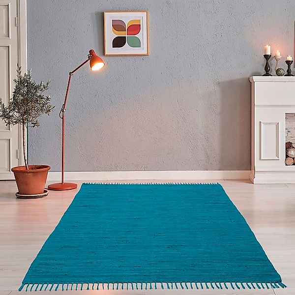 THEKO Teppich »Happy Cotton Fleckerl, handgewebt«, rechteckig, 5 mm Höhe, F günstig online kaufen