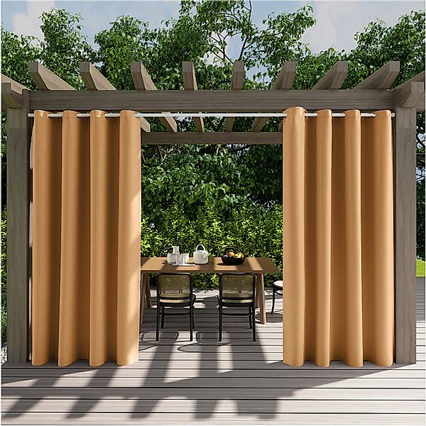 Jibenhome Outdoorgardine Wetterfest Outdoor Vorhänge, Sonnenschutz günstig online kaufen