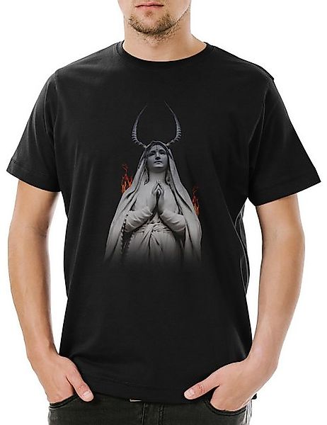 Urban Backwoods Print-Shirt Satanic Maria Herren T-Shirt Black Metal Pentag günstig online kaufen