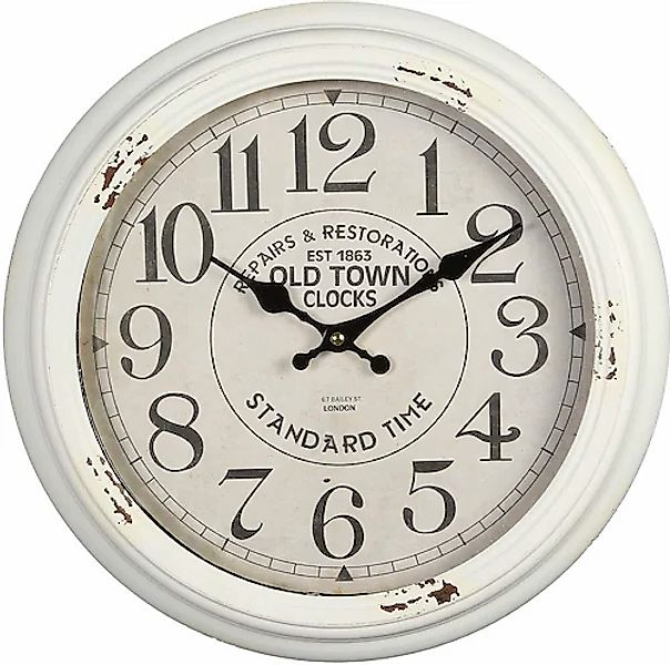 Ambiente Haus Wanduhr »Wanduhr - weiss 37cm« günstig online kaufen