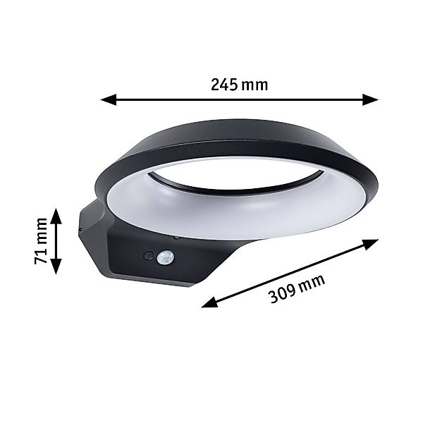 Paulmann LED Außen-Wandleuchte "Anela 230V anthrazit IP44", 1 flammig günstig online kaufen