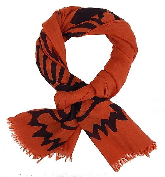 Ella Jonte Modeschal, orange schwarz breiter weicher Damenschal Baumwolle T günstig online kaufen