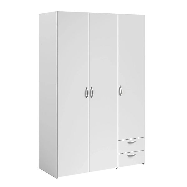 Parisot Kleiderschrank in Weiß Drehtürenschrank 3-Türig 120 x 185 cm Enjour günstig online kaufen