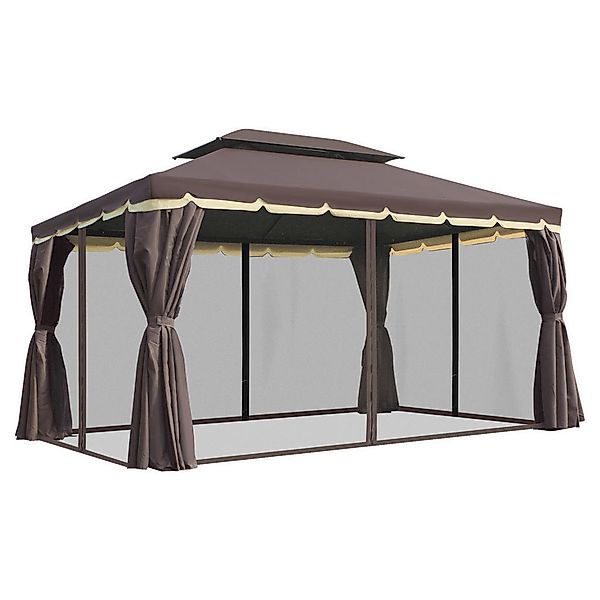 Outsunny Pavillon kaffee Aluminium B/H/L: ca. 290x280x390 cm günstig online kaufen