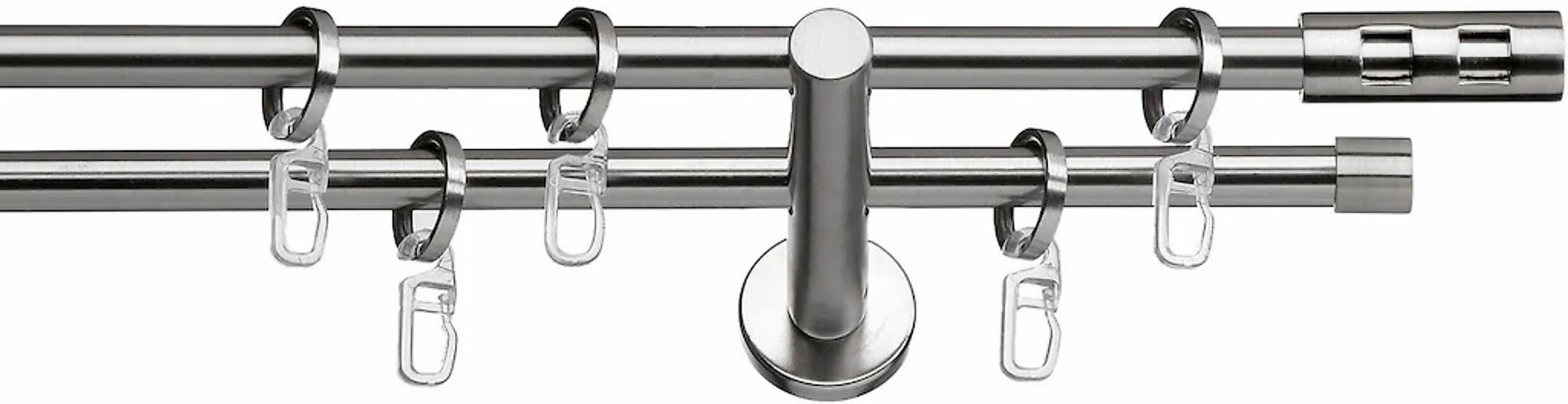 indeko Gardinenstange "Teneriffa" Ø 12 mm 2 läufig-läufig Fixmaß Komplett-S günstig online kaufen