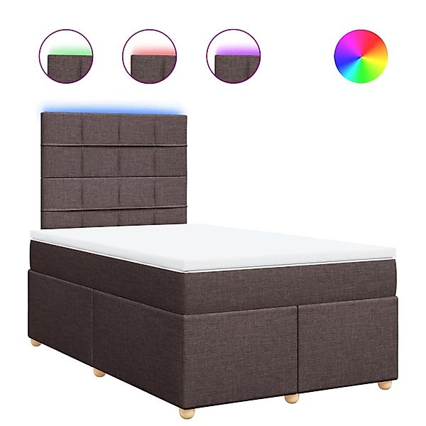 vidaXL Boxspringbett mit Matratze Dunkelbraun 120x190 cm Stoff 3293522 günstig online kaufen