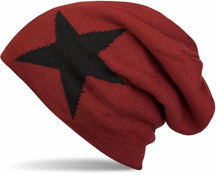 styleBREAKER Strickmütze "Strick Beanie Mütze mit Stern" 1 Stk. günstig online kaufen