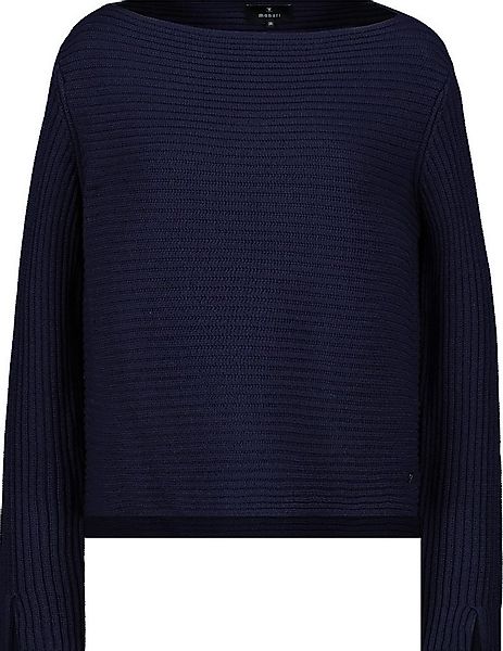 Monari Rundhalspullover Mit geripptem Design und geschlitztem Ärmelsaum günstig online kaufen