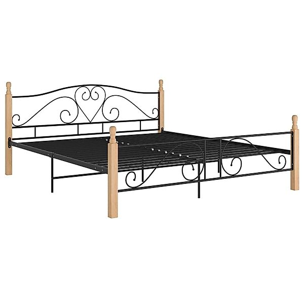 vidaXL Bettgestell Schwarz Metall 180x200 cm Modell 8651064 günstig online kaufen