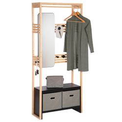 ONVAYA Garderobenständer Bambus mit Spiegel ǀ günstig online kaufen