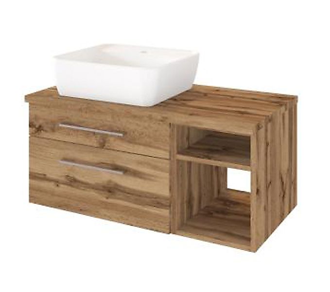 Waschtisch 90 inkl Keramik-Aufsatzbecken Regal rechts Davos von Held Möbel günstig online kaufen
