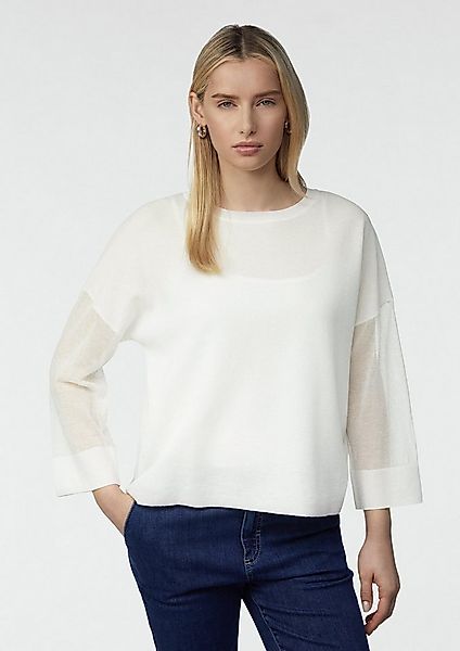 comma Longpullover Strickpullover Semi-transparentes Feinstrickshirt mit ve günstig online kaufen