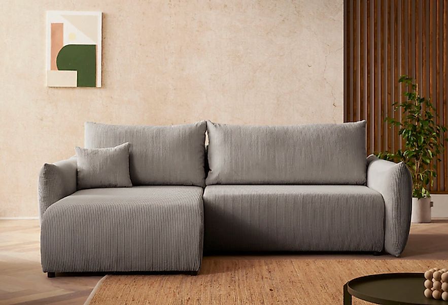 Home affaire Ecksofa »MAVAS Schlafsofa mit Bettkasten, L-Form,« ca.257/127c günstig online kaufen
