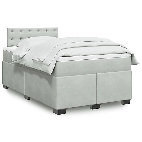 vidaXL Boxspringbett mit Matratze Hellgrau 120x190 cm Samt 3288570 günstig online kaufen