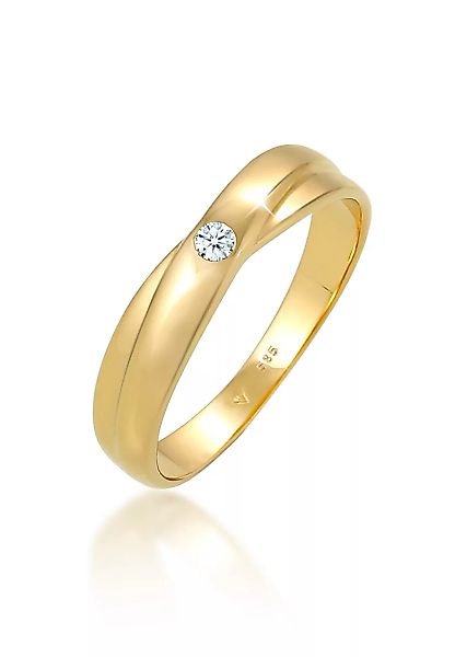 Elli DIAMONDS Verlobungsring "Wickelring Solitär Diamant (0.03 ct.) 585 Gel günstig online kaufen