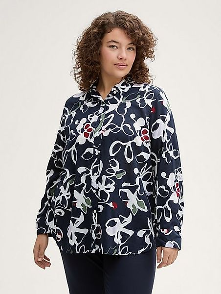 TOM TAILOR PLUS Langarmbluse Plus Size - Gemusterte Bluse mit langen Ärmeln günstig online kaufen