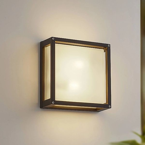 Lucande Außenwandlampe Aurelien, anthrazit, Sensor, 25x25 cm günstig online kaufen