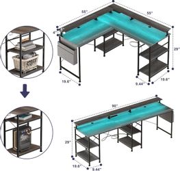 BBWL Computertisch L-förmiger Gaming-Schreibtisch mit LED, günstig online kaufen