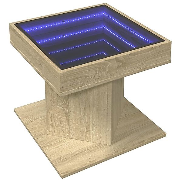 vidaXL Couchtisch LED-Couchtisch Sonoma Eiche 50x50x45 günstig online kaufen