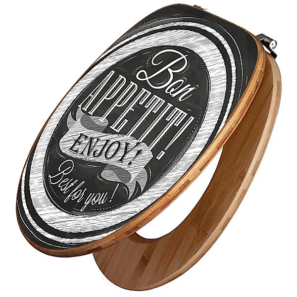 Banjado Design WC Sitz Bambus Toilettendeckel Toilettensitz Bambus Holz Klo günstig online kaufen