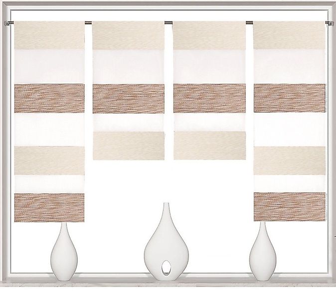 Clever-Kauf-24 Scheibengardine 4-teiliges Mini-Flächenvorhang-Set in beige günstig online kaufen