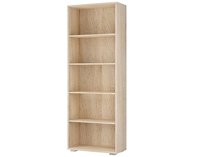 Casaria Bücherregal Vela, Eiche Holz 5 Fächer 190x60x28cm Wand Standregal B günstig online kaufen