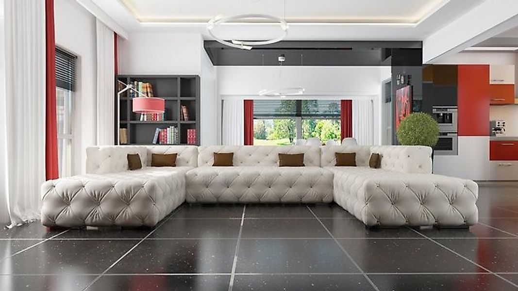 JVmoebel Ecksofa Chesterfield Wohnlandschaft Sofa Couch Polster Ecksofa, Ma günstig online kaufen