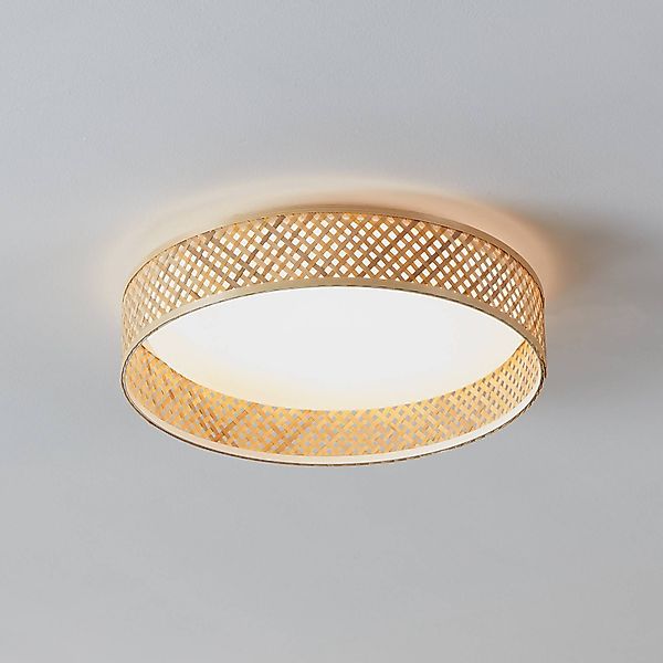 LED-Deckenleuchte Luppineria Bambusgeflecht Ø 38cm günstig online kaufen
