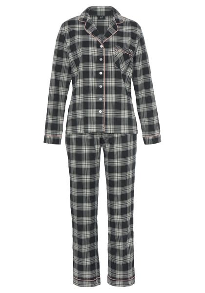 H.I.S Pyjama Set, 2 Stk. tlg., aus Flanell mit Allover-Karomuster günstig online kaufen