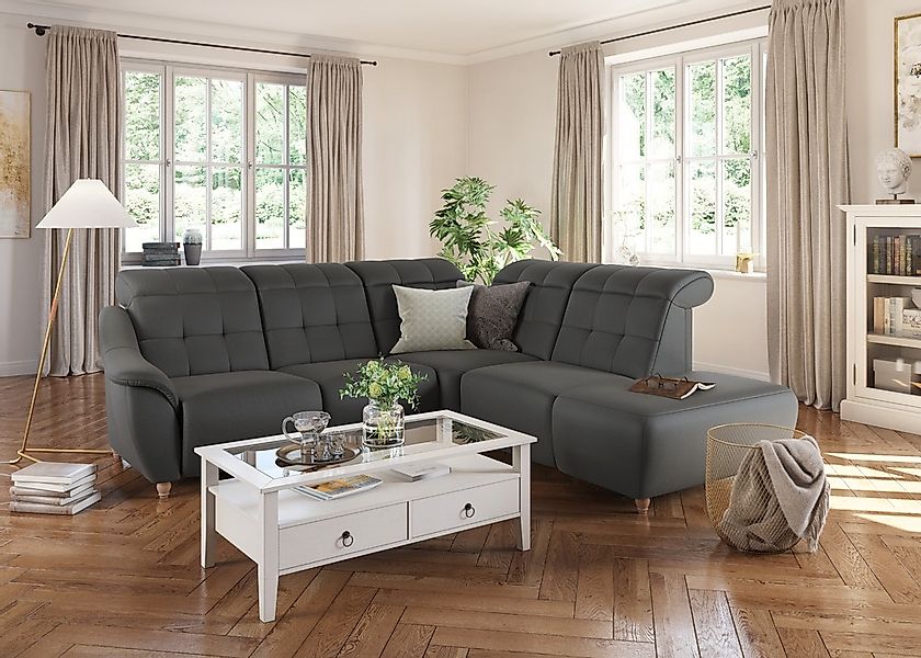 Home affaire Ecksofa "Boston L-Form" Kopfteilverstellung an jeder Sitzfläch günstig online kaufen