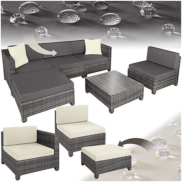 tectake Loungeset Rattan Lounge, (Set., 6-tlg), günstig online kaufen