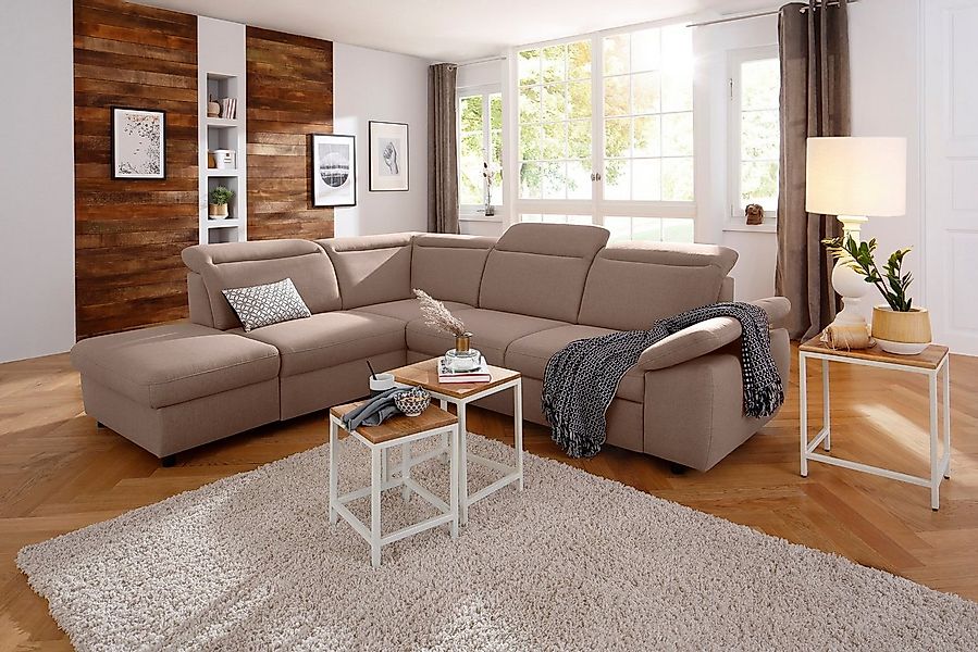 Home affaire Ecksofa Mauritius L-Form, mit Ottomane, mit Kopfteil- und Arml günstig online kaufen
