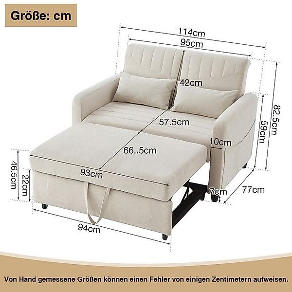 HAUSS SPOLE Schlafsofa Sofabett mit Schlaffunktion Zweisitzer-Klappsofa Bau günstig online kaufen