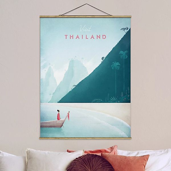 Stoffbild mit Posterleisten - Hochformat Reiseposter - Thailand günstig online kaufen