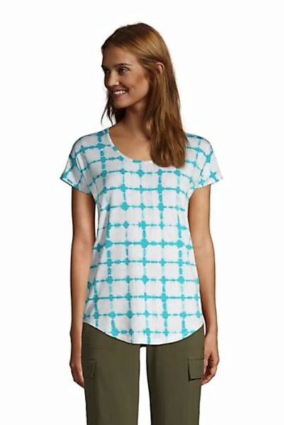 Gemustertes Shirt aus Bambusviskose, Damen, Größe: S Normal, Blau, by Lands günstig online kaufen