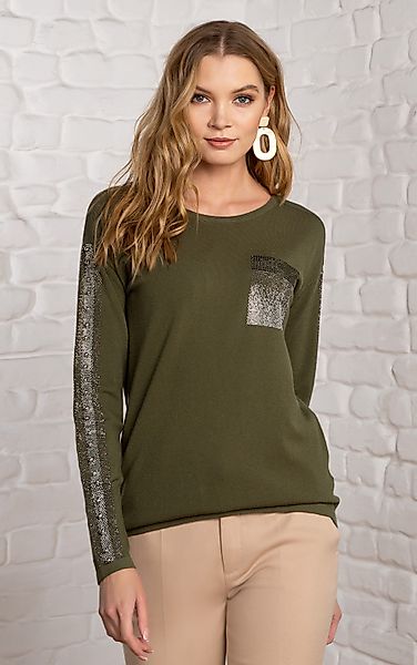 Passioni Strickpullover mit Strassdetails günstig online kaufen