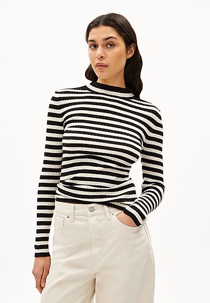 Armedangels Strickpullover ALAANIA STRIPED (Fitted) Mock-Ausschnitt günstig online kaufen