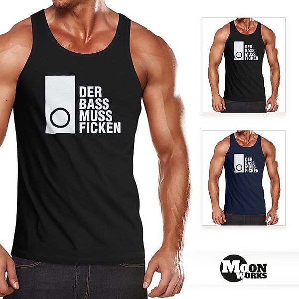 MoonWorks Tanktop Herren Tanktop Techno Spruch Der Bass muss Ficken Party F günstig online kaufen