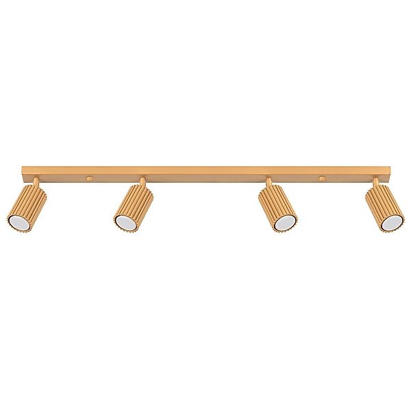 Deckenstrahler Karbon, schwarz, Länge 81 cm, Alu, 4-flg. günstig online kaufen