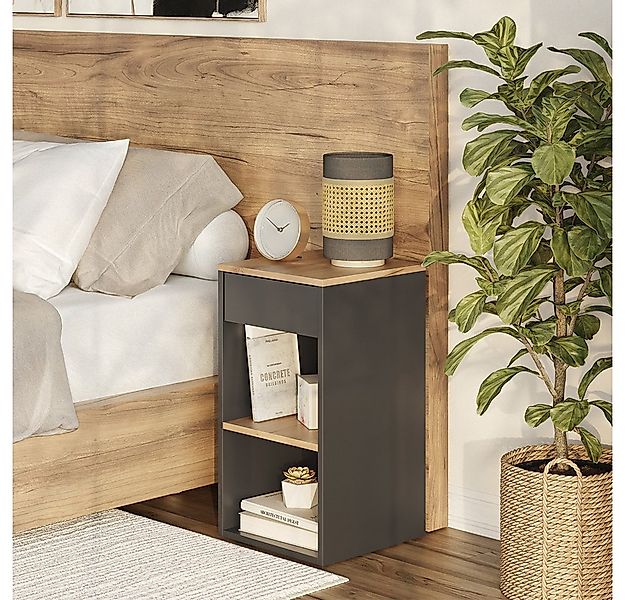 Vicco Nachtschrank Dany, Anthrazit/Goldkraft Eiche, 2er Set (2-St) günstig online kaufen